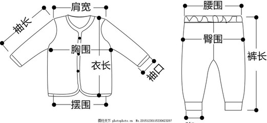 尺码平铺示意图